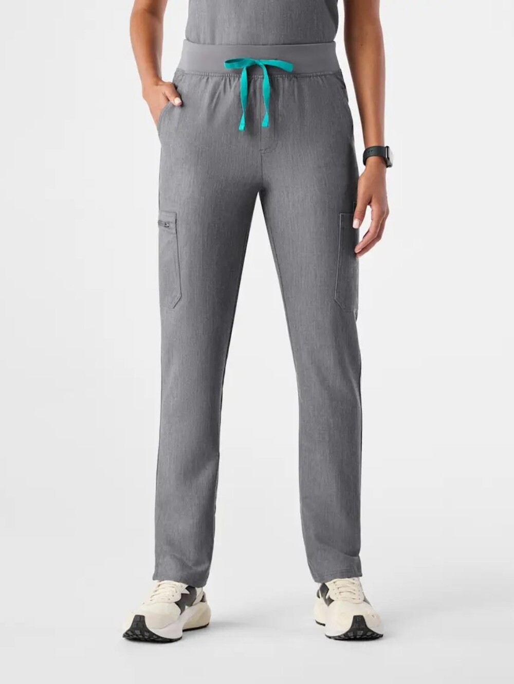 Figs Technical Collection Graphite Yola high rise slim scrub pants